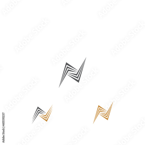 N, NN, Abstract initial monogram letter alphabet logo design