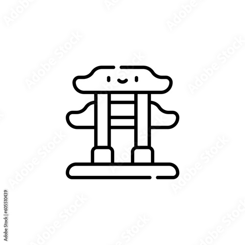 paifang icon with smiley face with black color