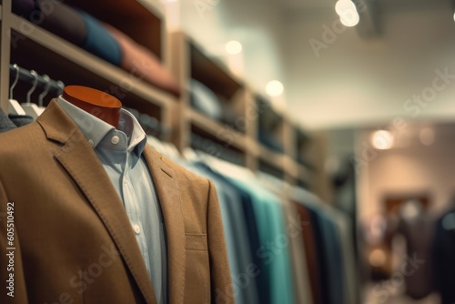 Men s fashion in a men s wear store in a close-up shot, macro shot - made with Generative AI tools