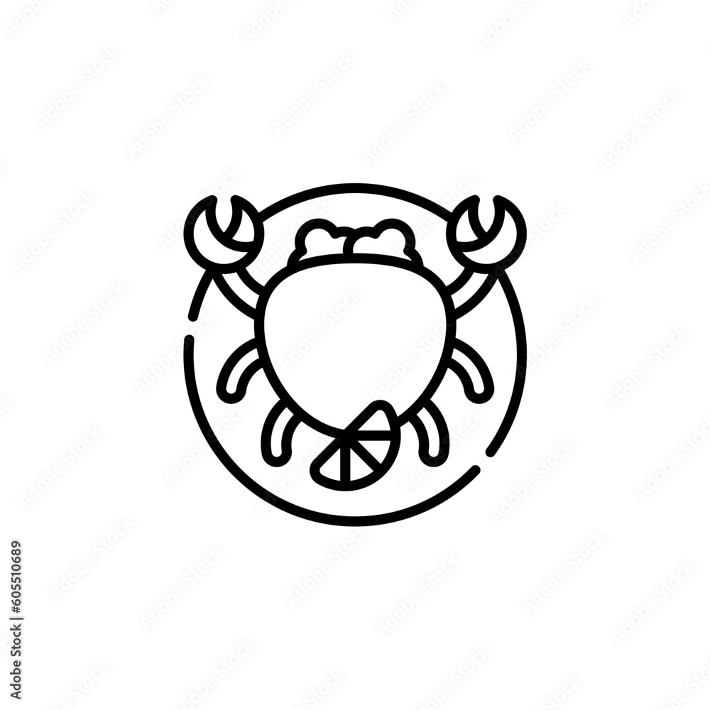 Fototapeta premium crab cooking icon with black color