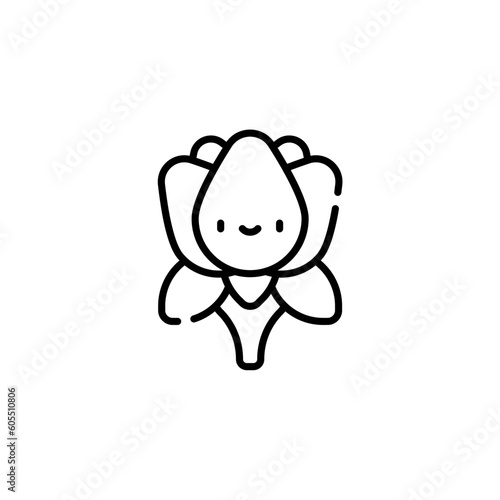 lotus flower icon with black color