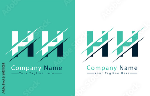 HH Letter Logo Design Concept. Vector Logo Illustration