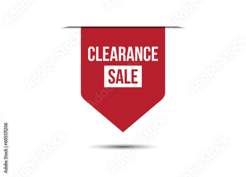 clearance sale red banner design vector illustration