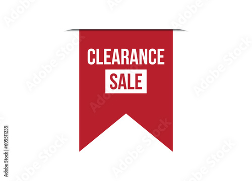 clearance sale red banner design vector illustration