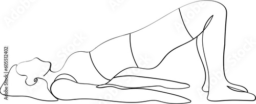 Upward Plank Pose Yoga Illustration