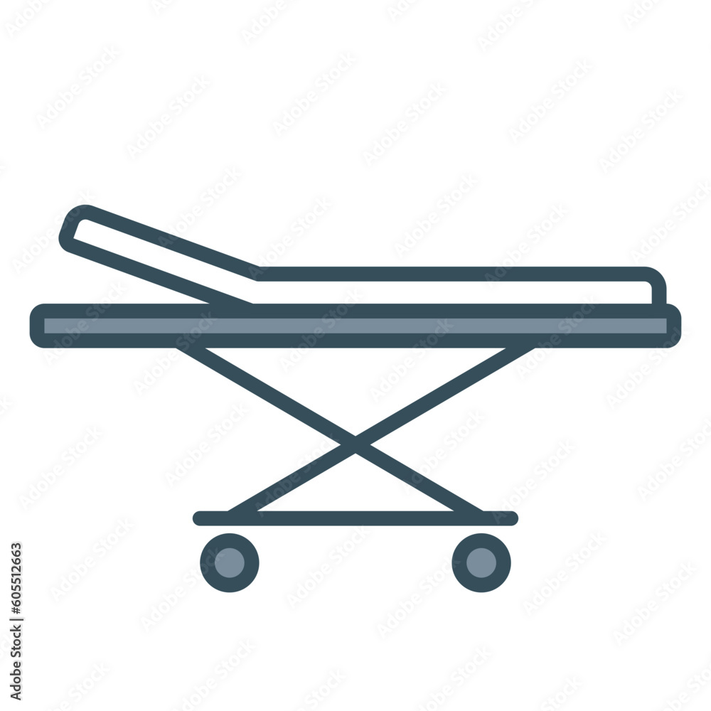Hospital gurney icon for patient bed or ambulance stretcher Hospital gurney icon for patient bed or ambulance stretcher