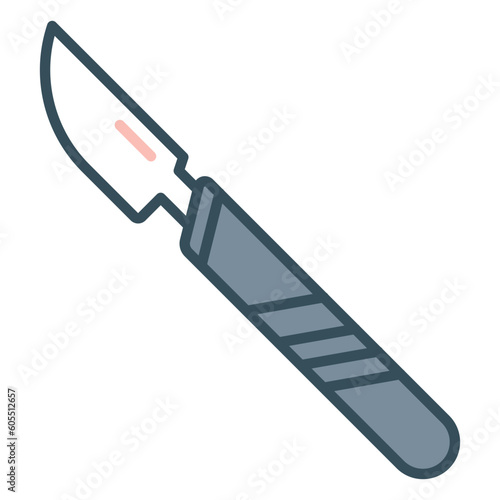 Scalpel icon for performing surgery on sick patient in hospital