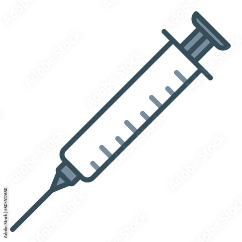 Syringe icon for injecting drugs into a patient undergoing treatment in a hospital