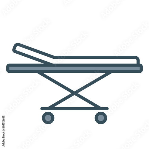 Hospital gurney icon for patient bed or ambulance stretcher