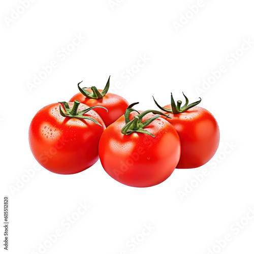 A group of tomatoes isolated on transparent background. Created with Generative AI Technology