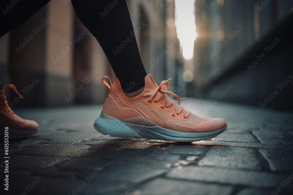 Athletic, trendy footwear for active women perfect for social media. Generative AI