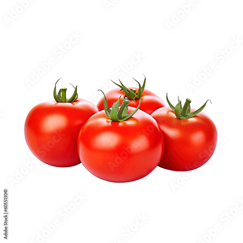 A group of tomatoes isolated on transparent background. Created with Generative AI Technology