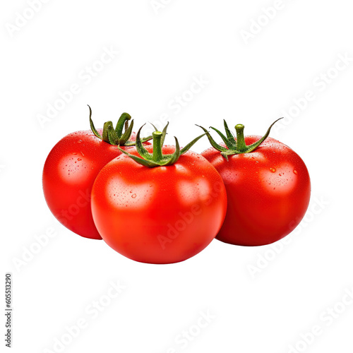 A group of tomatoes isolated on transparent background. Created with Generative AI Technology