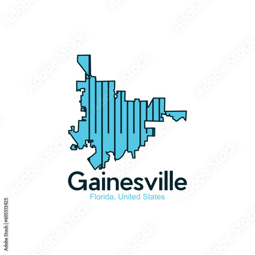 Map Of Gainesville Florida United States City Modern Logo