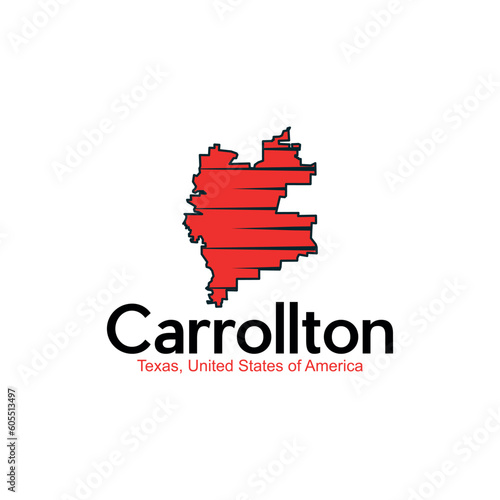 Map Of Carrollton Texas City United States Modern Creative Design photo