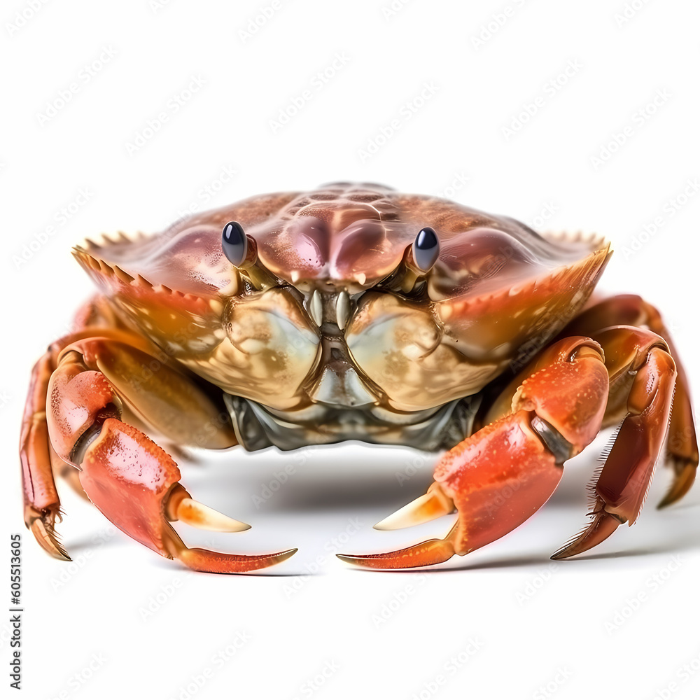 Single Crab Close Up Realistic Illustration