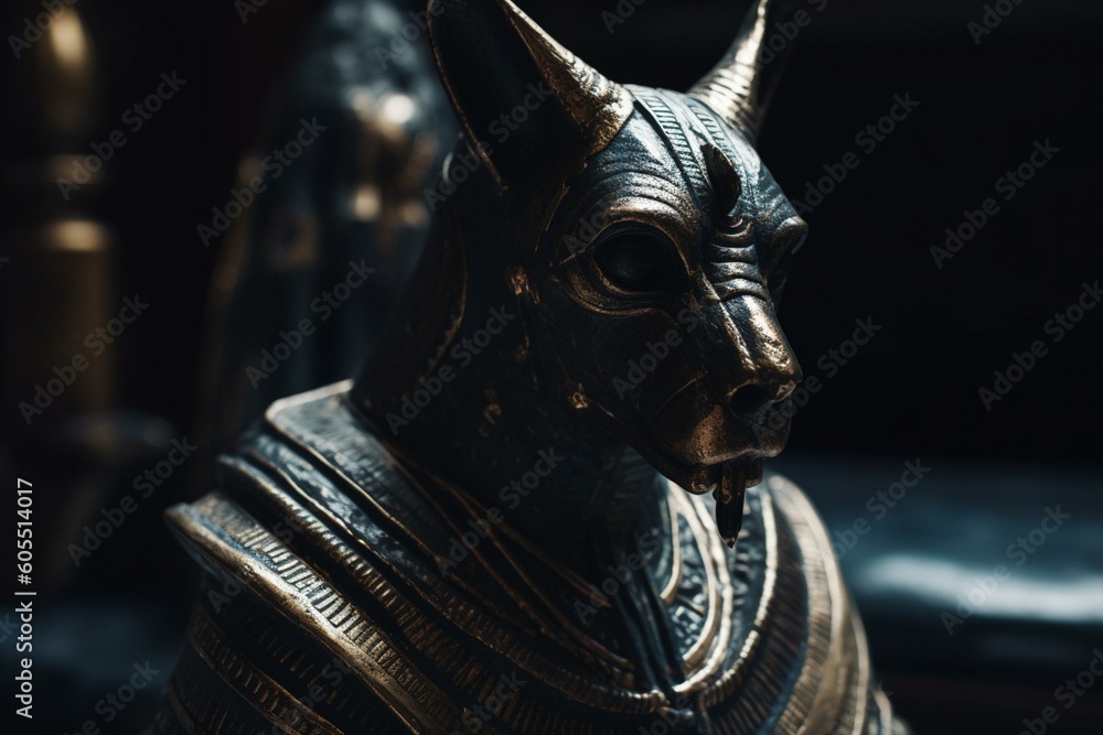 Image of Anubis, the god of funerary rites and embalming in ancient