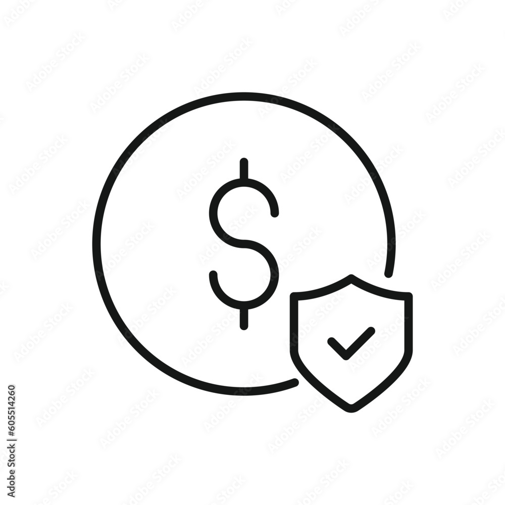 Editable Icon of Dollar Protection Secure Payment, Vector illustration isolated on white background. using for Presentation, website or mobile app Editable Icon of Dollar Protection Secure Payment, Vector illustration isolated on white background. using for Presentation, website or mobile app