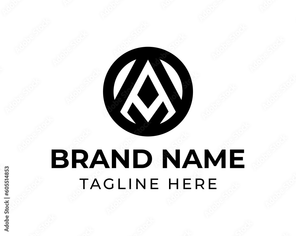 Unique letter A logo in circle Unique letter A logo in circle