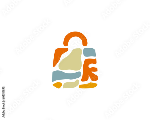 logo design of Indonesian Islands in shopping bag