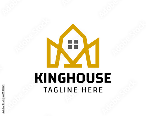 Monoline gold crown house logo