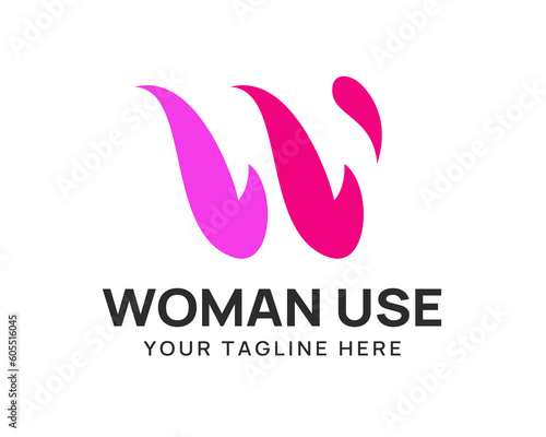 Elegant feminime letter W logo design
