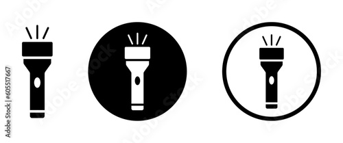 Flashlight vector icons