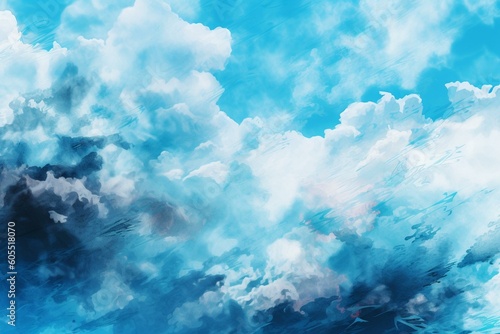 Transparent watercolor-style background sky blue. Generative AI