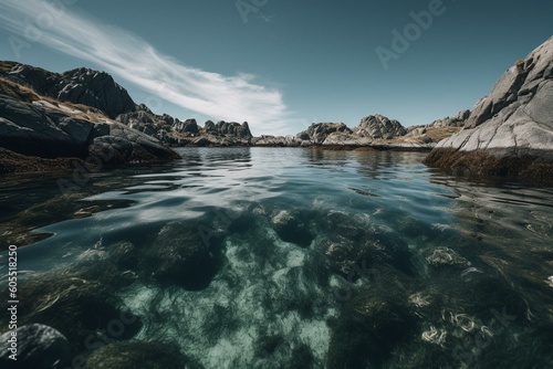 Exploration of Greenland's fjords through wide-angle photography. Generative AI