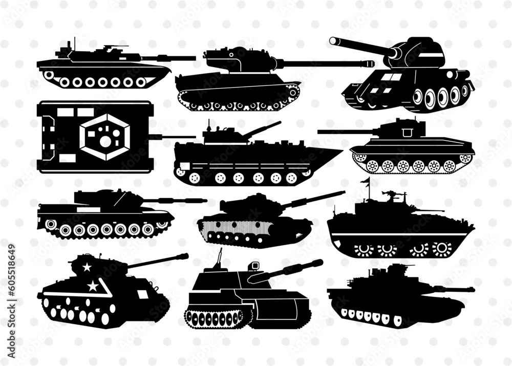 Army Tank SVG, Tank Silhouette, Soldier Tank Svg, Tank Svg, Military Vehicles Svg, Military Tank