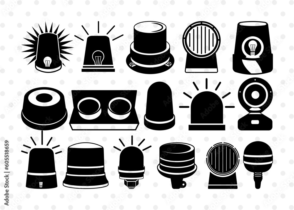 Flashing Light SVG, Light Silhouette, Torch Svg, Torch Light Svg