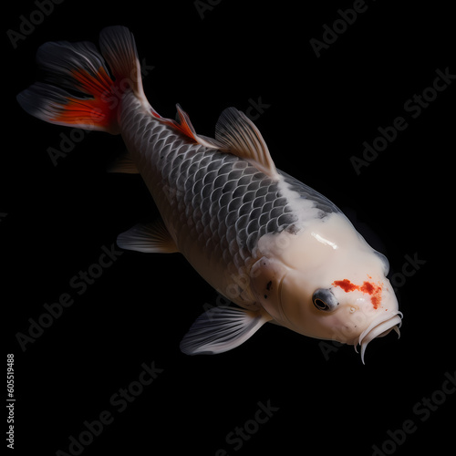 Adult Koi Fish White Colored Realistic Illustration © arfiantama