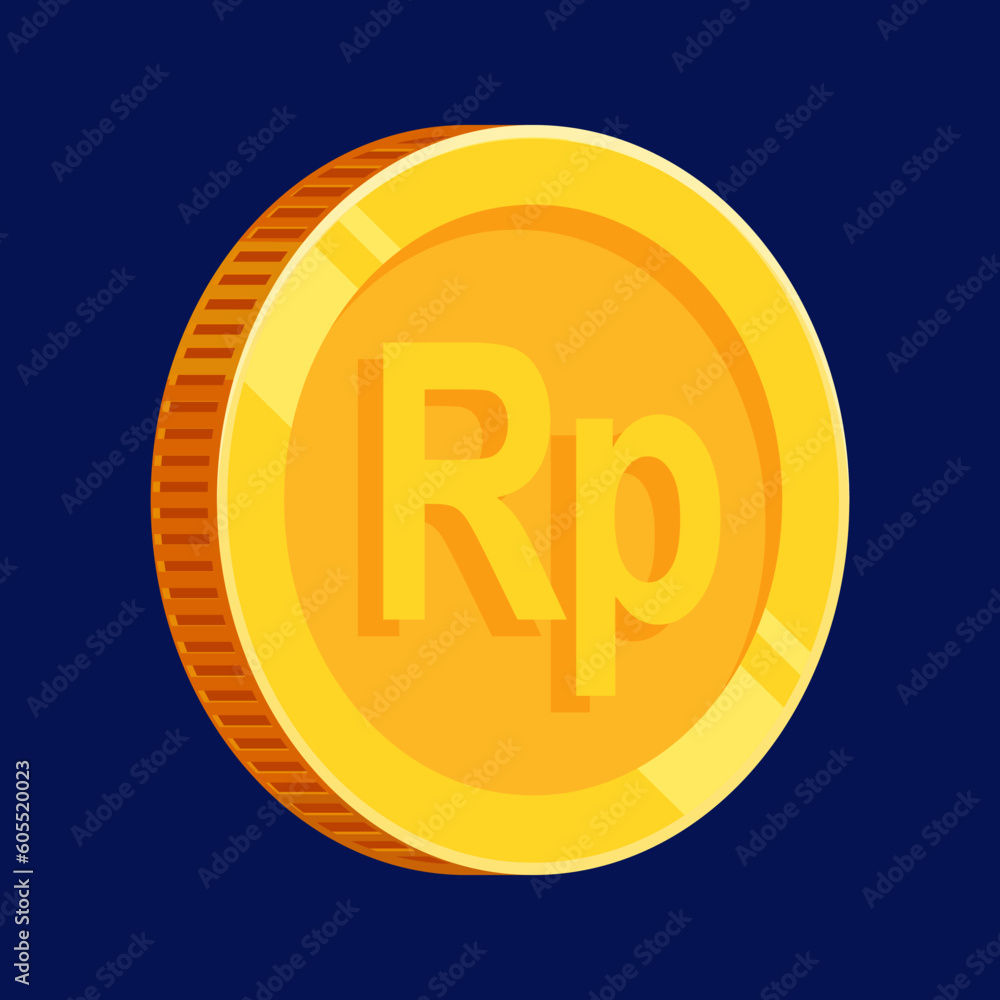 Rupiah Gold Coin IDR Indonesian Money Vector Rupiah Gold Coin IDR Indonesian Money Vector
