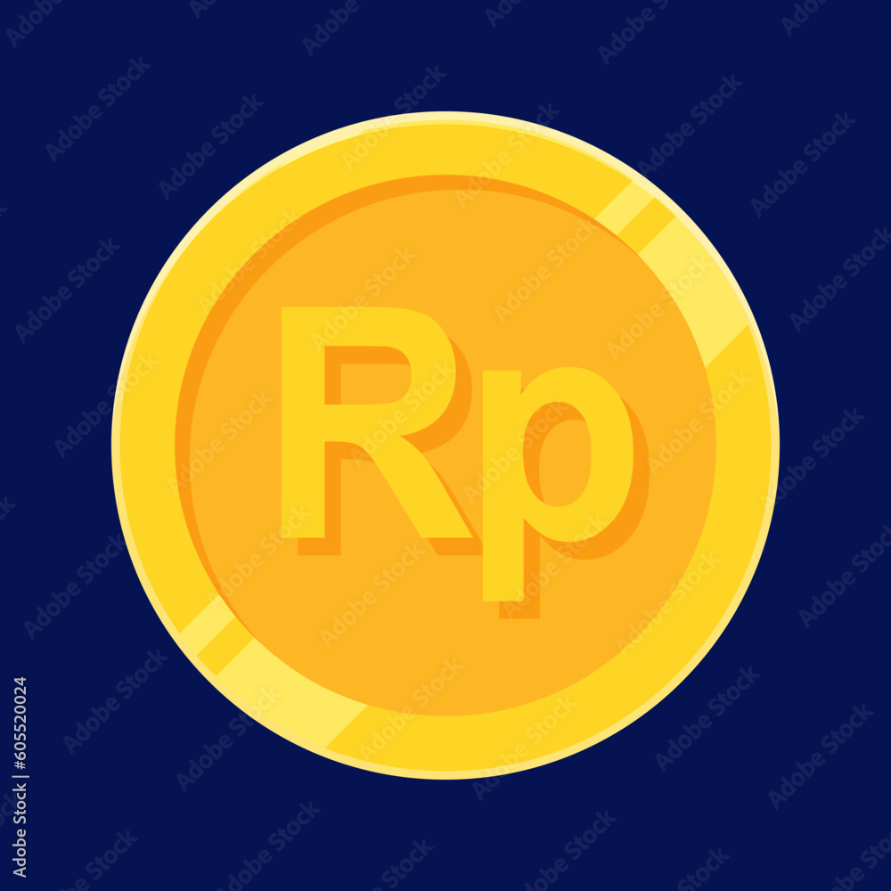 Rupiah Gold Coin IDR Indonesian Money Vector Rupiah Gold Coin IDR Indonesian Money Vector