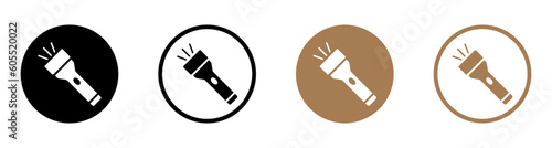  Flashlight flat vector icons collection