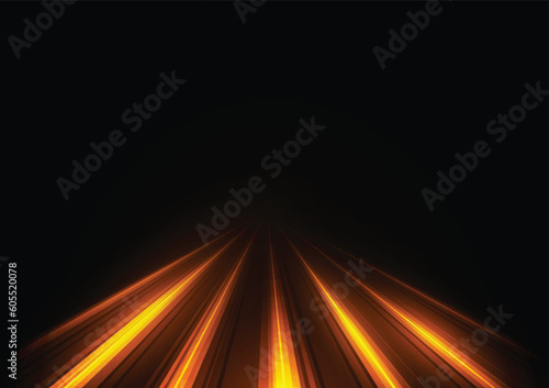Modern abstract high-speed light motion effect on black background. vector illustration.