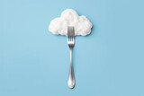 Cloud on a fork: A minimalistic diet concept with hunger for information, generative AI
