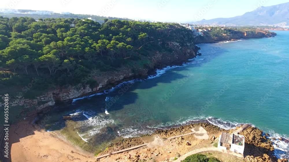 drone shot of the coast of tipaza algeria drone shot of the coast of tipaza algeria