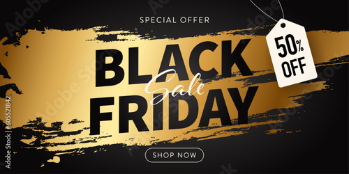 Black friday sale promotion banner. Vector background.