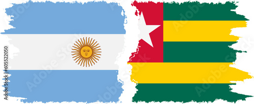 Togolese Republic and Argentina grunge flags connection vector