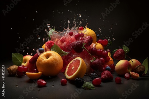 bursting fruits. Generative AI