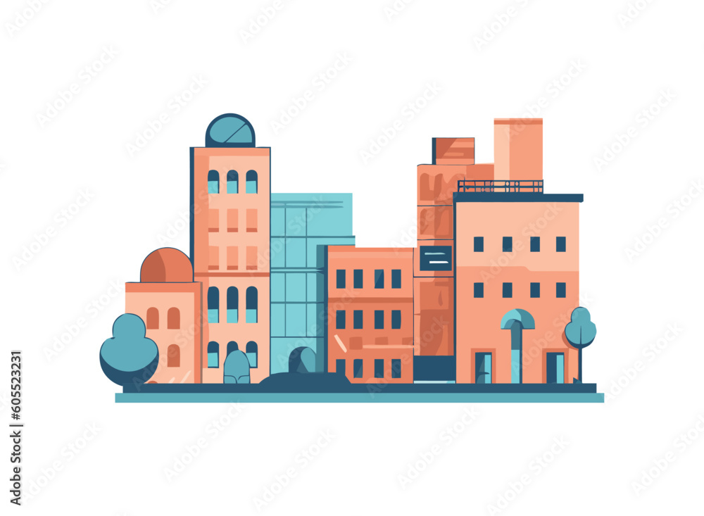 Modern city skyline, vector illustration design
