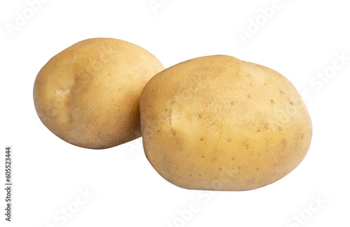 Raw Potato isolated transparent background.