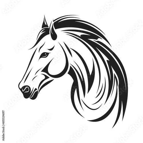 Vector of horse head on white background. Wild Animals. Easy editable layered vector illustration.