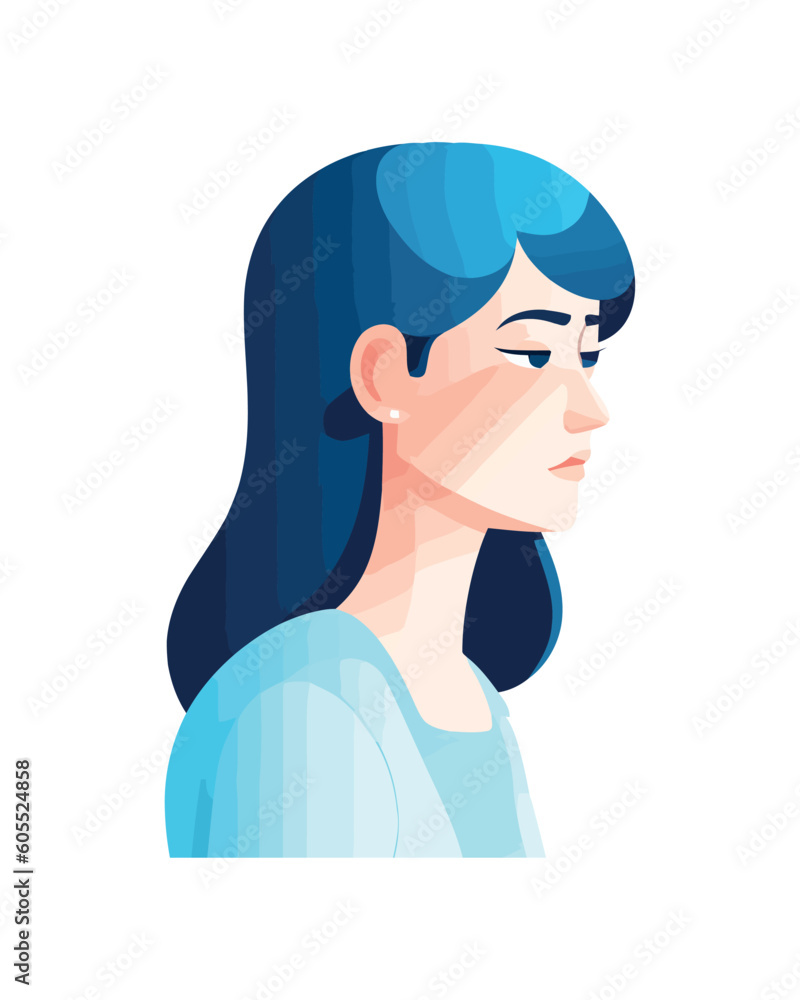 Beautiful young woman with blue hair smiling Beautiful young woman with blue hair smiling