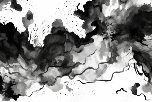 dense cloud of smoke in monochrome Generative AI