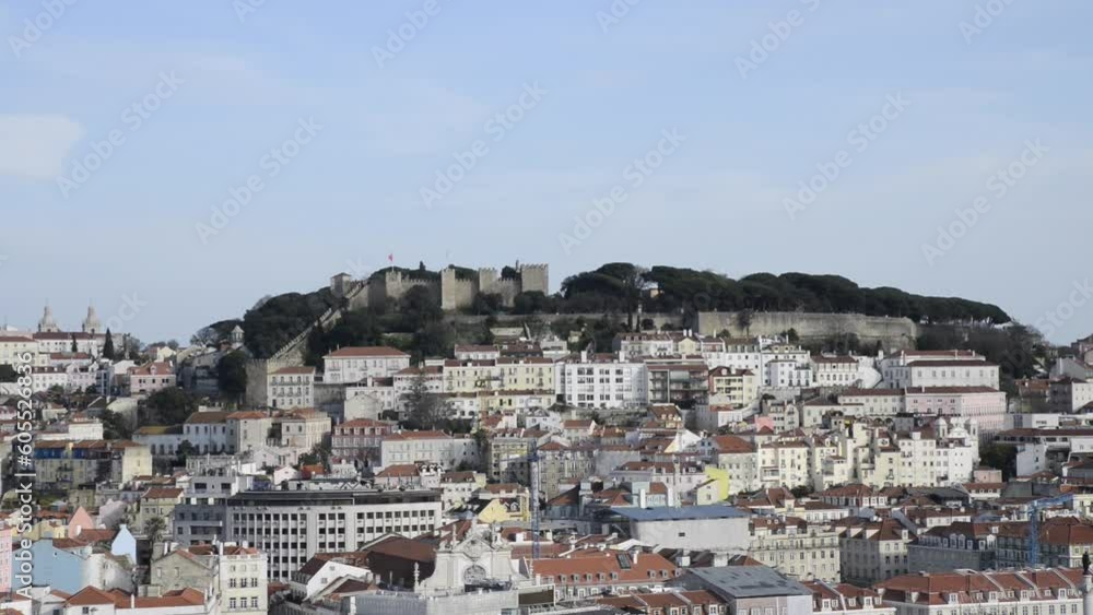 View of Castle of Saint George, Castelo de Sao Jorge, in Lisbon, Portugal. View of Castle of Saint George, Castelo de Sao Jorge, in Lisbon, Portugal.