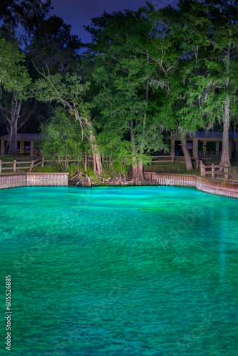 Hart Springs illuminated at Night, Gilchrist County, Florida