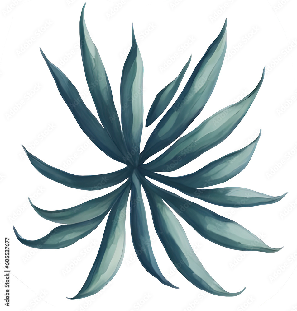 Watercolor Succulent illustration. Generative AI