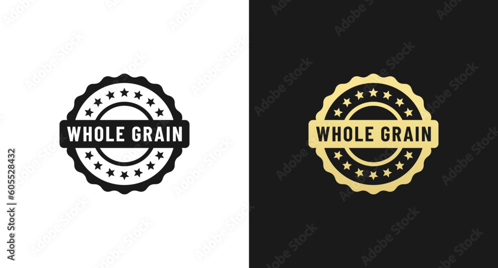 Whole grain stamp or Whole grains symbol vector isolated in flat style